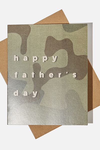 Fathers Day Card, HAPPY FATHERS DAY CAMO PRINT