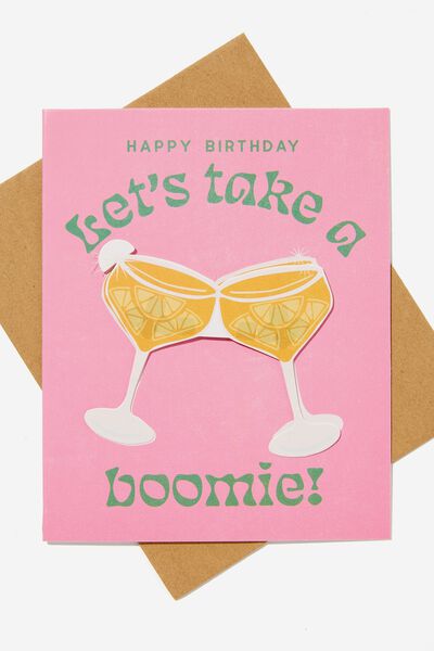 Premium Funny Birthday Card, BOBBLE HAPPY BIRTHDAY TAKE A BOOMIE