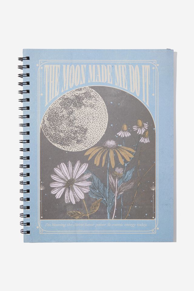 A4 Campus Notebook, THE MOON MADE ME DO IT FLORAL