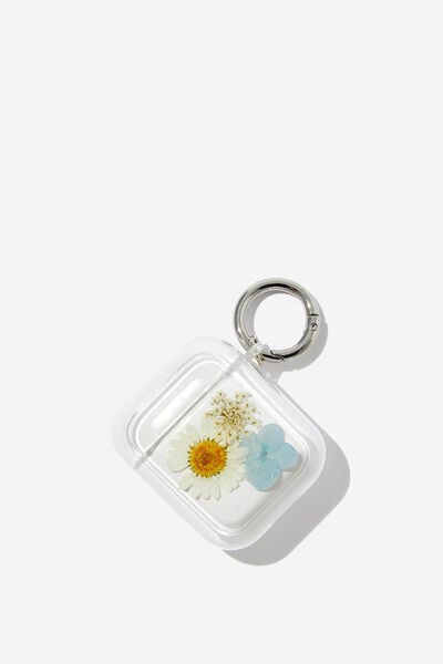 Earbud Case Gen 1 & 2, TRAPPED DAISY/ ARCTIC BLUE
