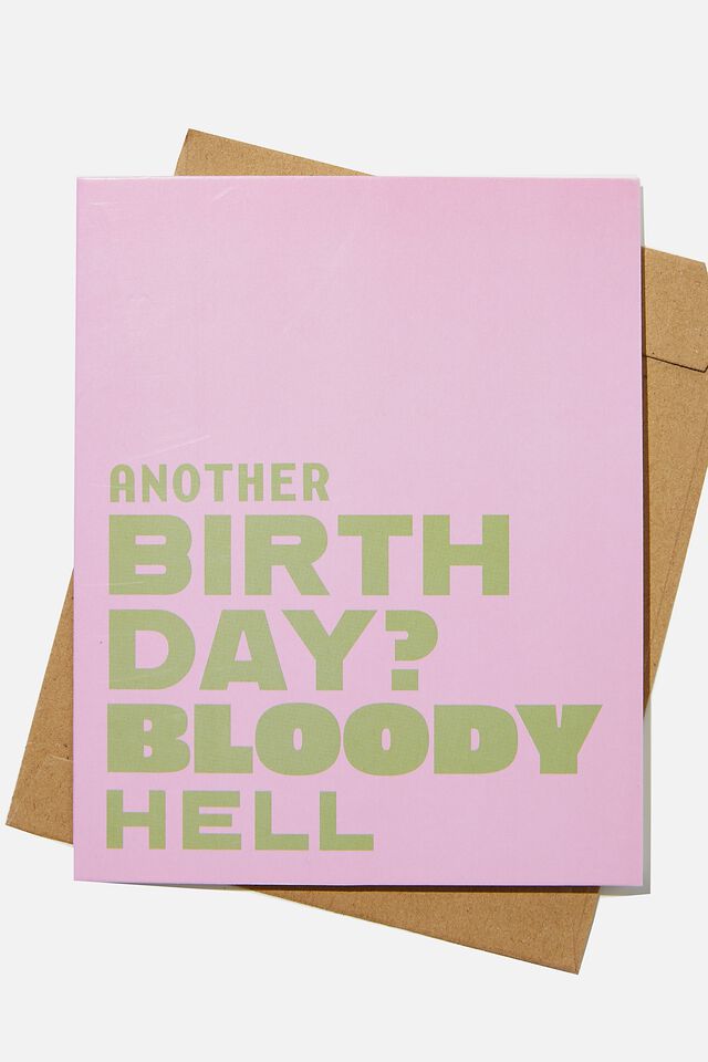 Funny Birthday Card, RG BLOODY HELL!
