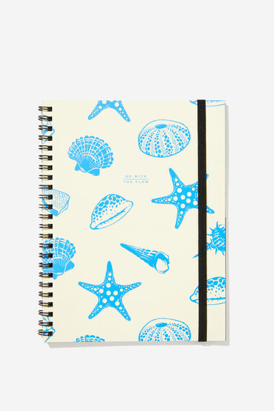 A5 Spinout Notebook, GO WITH THE FLOW COASTAL