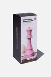 Shaped Chess Piece Candle, PINK GUAVA QUEEN - alternate image 2