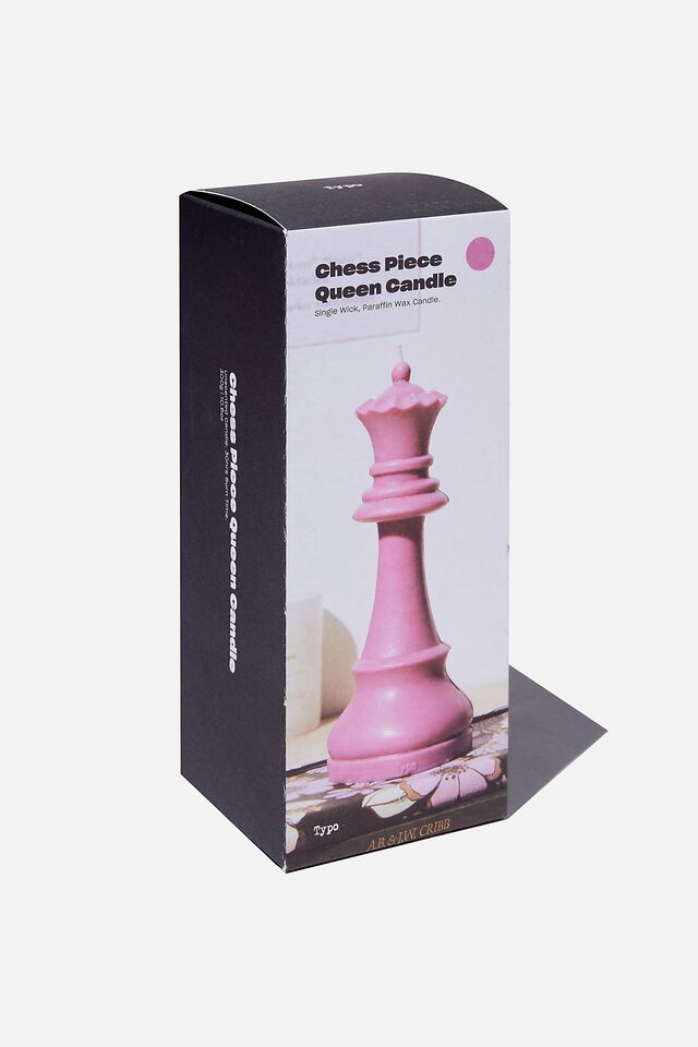 Shaped Chess Piece Candle, PINK GUAVA QUEEN