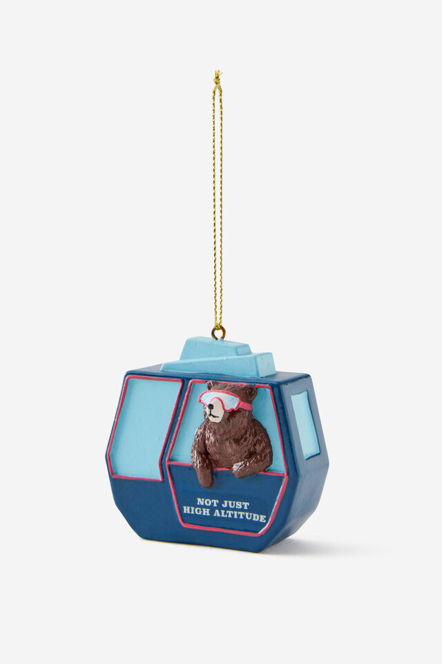Resin Christmas Ornament, BEAR GONDOLA HIGH ALTITUDE!