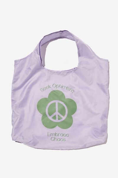 Foldable Shopper Tote Bag, SEEK OPTIMISM