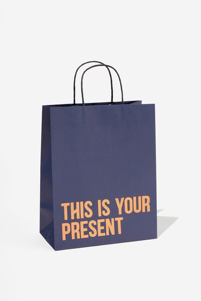 Get Stuffed Gift Bag - Medium, THIS IS YOUR PRESENT NAVY/WHITE