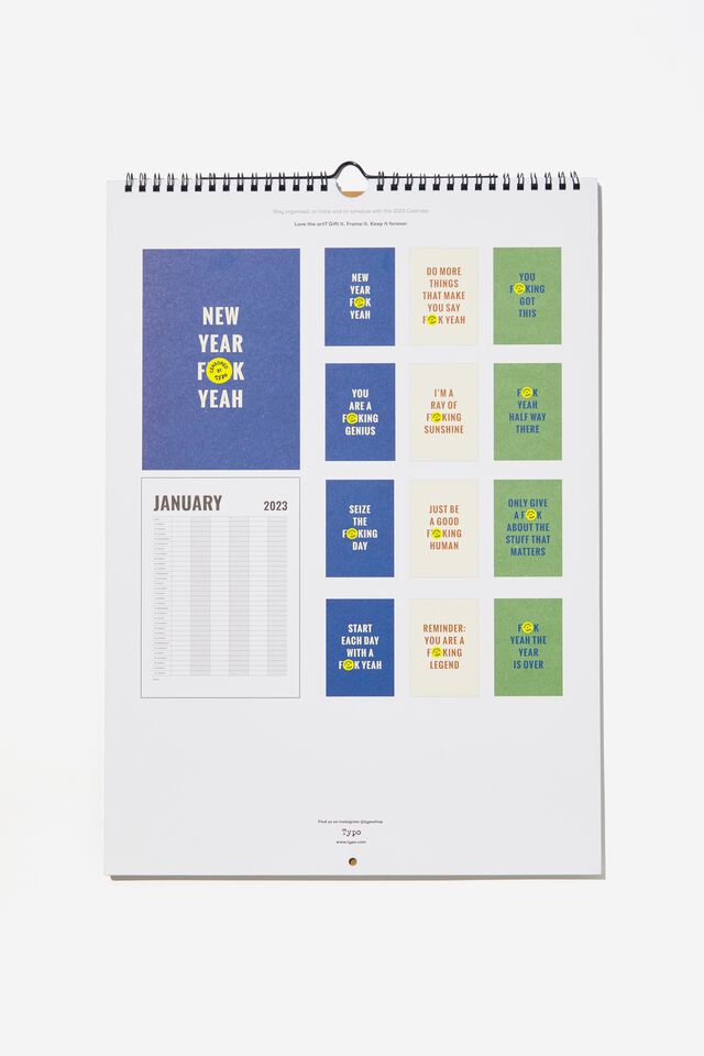 2023 Household Calendar, FUCK YEAH!!