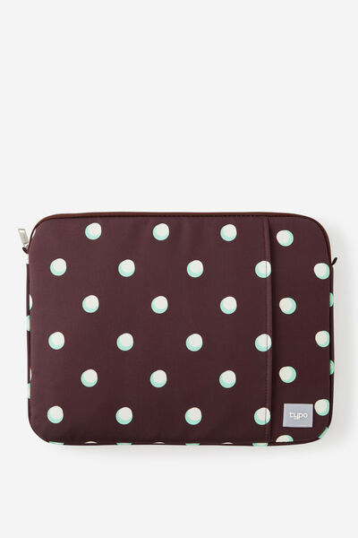 Mode 16 Inch Laptop Case, ESPRESSO POLKA SPACED
