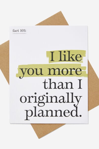 Love Card, FACT: I LIKE YOU MORE