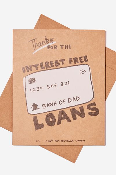 Fathers Day Card, BANK OF DAD CRAFT