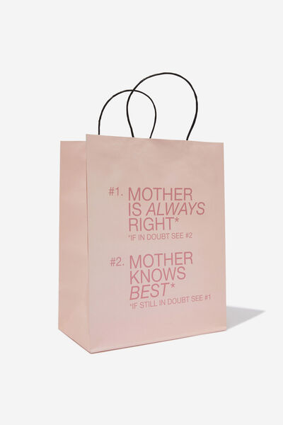 Get Stuffed Gift Bag - Medium, MOTHER IS ALWAYS RIGHT BALLET BLUSH