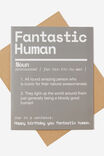 Funny Birthday Card, FANTASTIC HUMAN WELSH SLATE - alternate image 1
