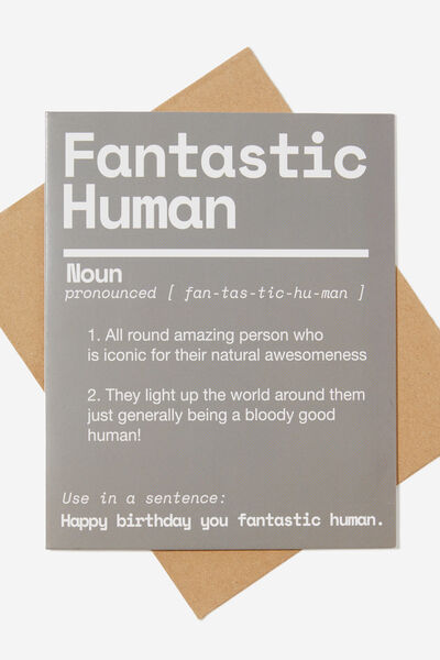 Funny Birthday Card, FANTASTIC HUMAN WELSH SLATE