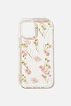 Protective Phone Case Iphone 12 Mini, PINK TRAPPED MICRO FLOWERS