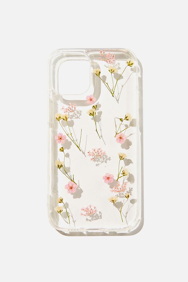 Protective Phone Case Iphone 12 Mini, PINK TRAPPED MICRO FLOWERS
