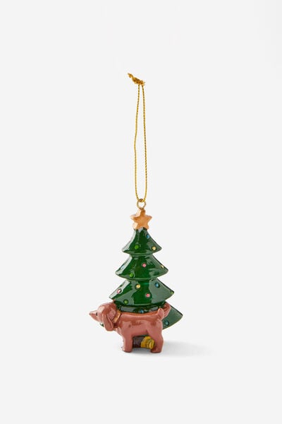 Resin Christmas Ornament, DOG PEE ON TREE!