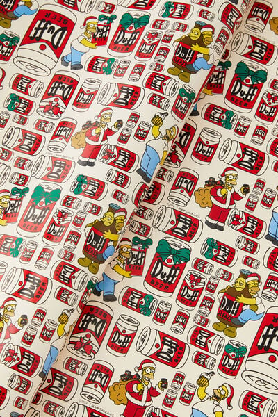 Christmas Wrapping Paper Roll, LCN SIM SIMPSONS HOMER DUFF CHRISTMAS