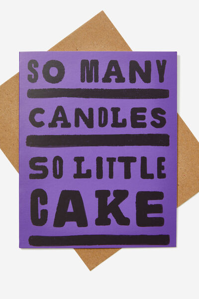 Funny Birthday Card, SO LITTLE CAKE PURPLE