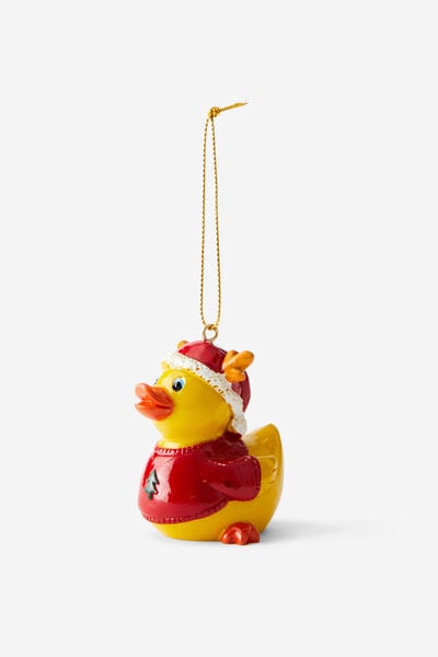 Resin Christmas Ornament, REINDEER RUBBER DUCK