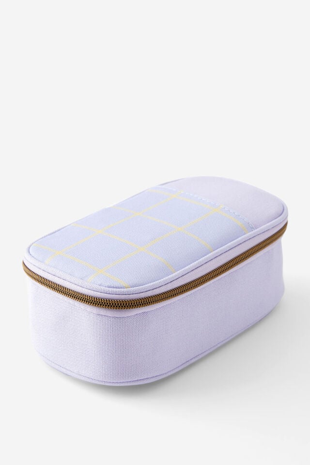 Arlow Pencil Case, GRID LAVENDAR HAZE