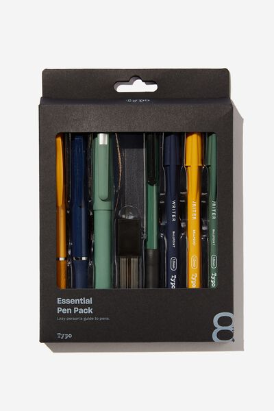 Essential Pen Pack, GREEN, NAVY AND MUSTARD