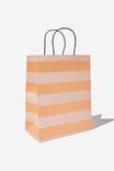 Get Stuffed Gift Bag - Medium, PEACH/WHISPER PINK BLOCK STRIPE