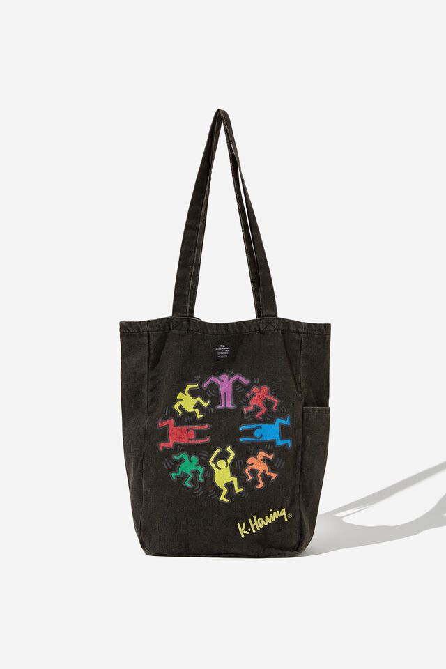 Keith Haring Stitched Up Tote, LCN KEI KEITH HARING BLACK