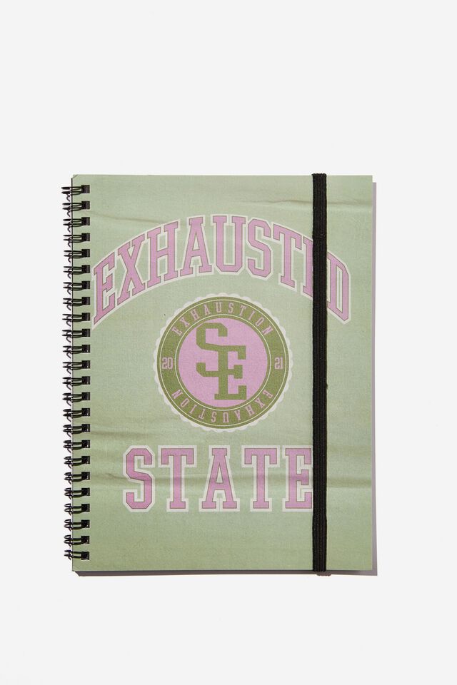 A5 Spinout Notebook, GREEN EXHAUSTED STATE
