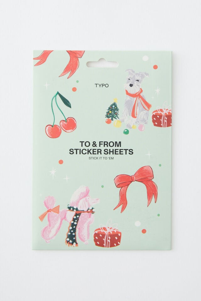 To & From Sticker Sheets, BOWS AND CHERRIES