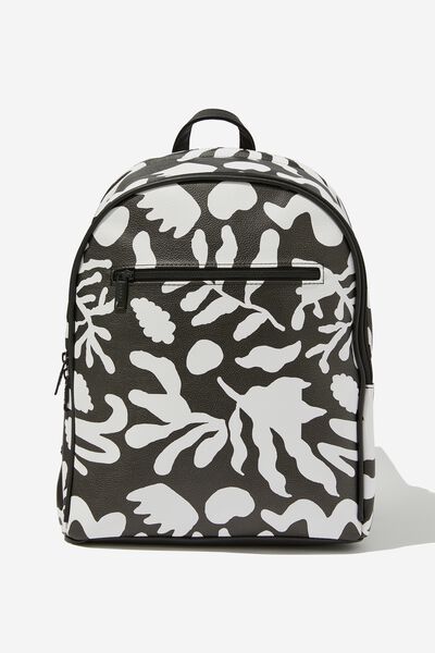 Off The Grid Travel Backpack, ABSTRACT FOLIAGE BLACK + WHITE
