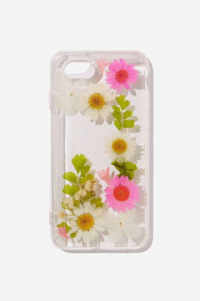 Protective Phone Case 6, 7, 8, SE, TRAPPED PINK FLORAL DAISY