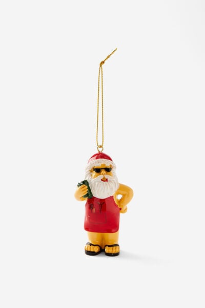 Resin Christmas Ornament, BBQ SANTA!