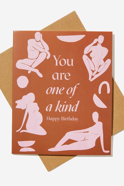 Nice Birthday Card, YOU ARE ONE OF A KIND BODY SHAPES