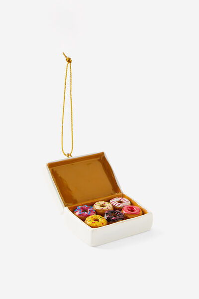 Resin Christmas Ornament, DONUT BOX