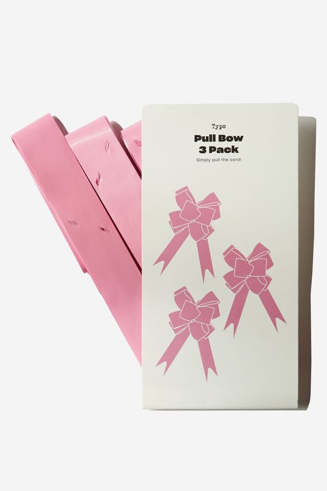 Pull Bow 3 Pack, HOT PINK