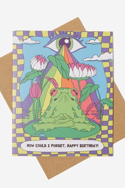 Funny Birthday Card, TRIPPY FROG!