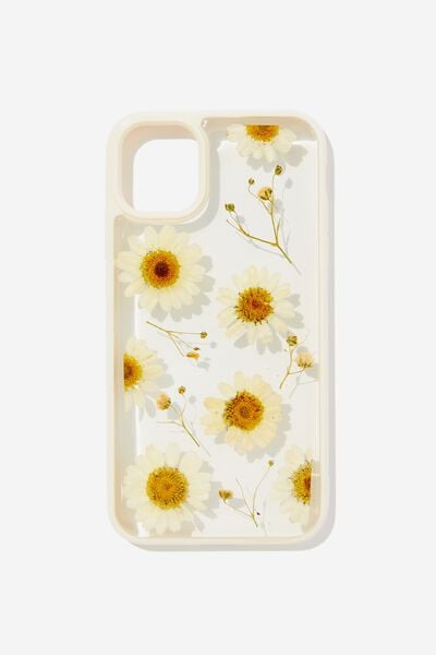 Protective Phone Case iPhone 11, TRAPPED DAISY / ECRU