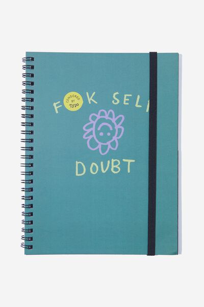 A5 Spinout Notebook Recycled, DAISY F*CK SELF DOUBT!!