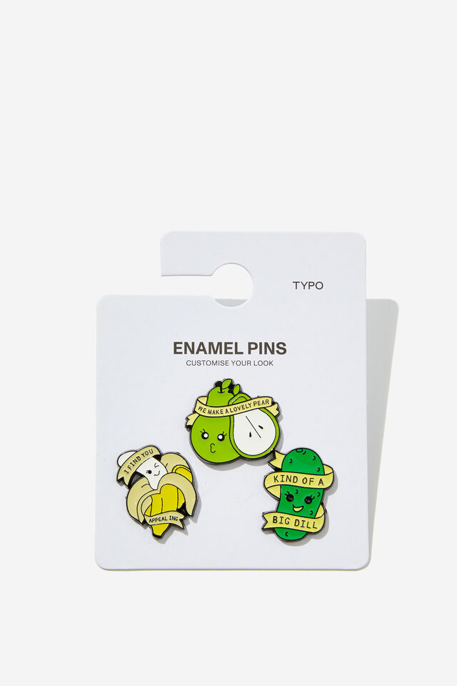 Enamel Pins 3Pack, FRUITY FRIENDS
