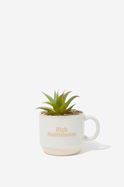 Tiny Shaped Planter, COFFEE CUP HIGH MAINTENANCE