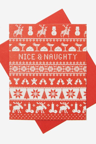 Christmas Card 2023, NICE & NAUGHTY FAIRISLE!