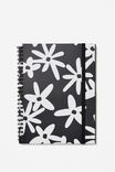 A5 Spinout Notebook, PAPER DAISY BLACK AND WHITE LARGE - alternate image 1