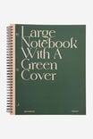College Ruled Campus Notebook, LARGE GREEN COVER - alternate image 1