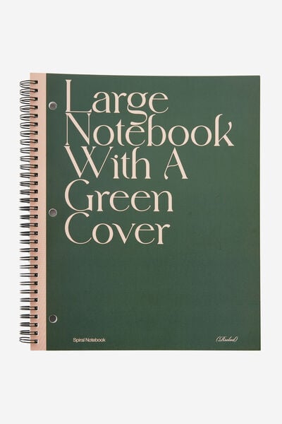 College Ruled Campus Notebook, LARGE GREEN COVER