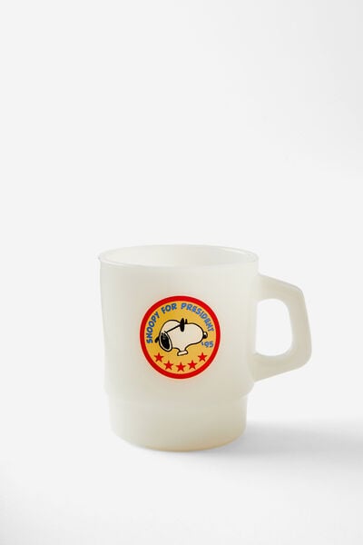 Milky Retro Mug, LCN PEA SNOOPY FOR PRESIDENT