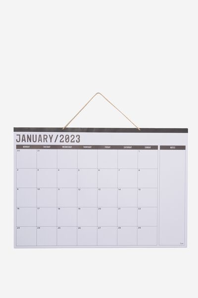 A1 2023 Hanging Calendar, BLACK & WHITE
