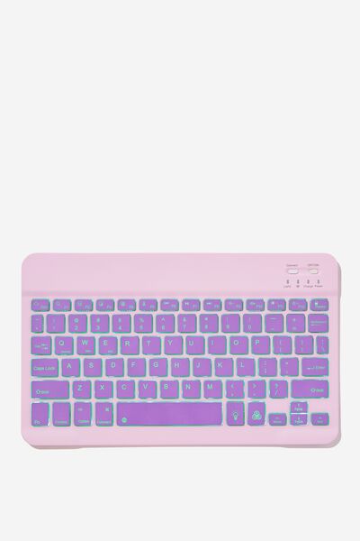 Led Wireless Keyboard 10 Inch, PALE LAVENDER & ARCTIC BLUE COLOUR BLOCK