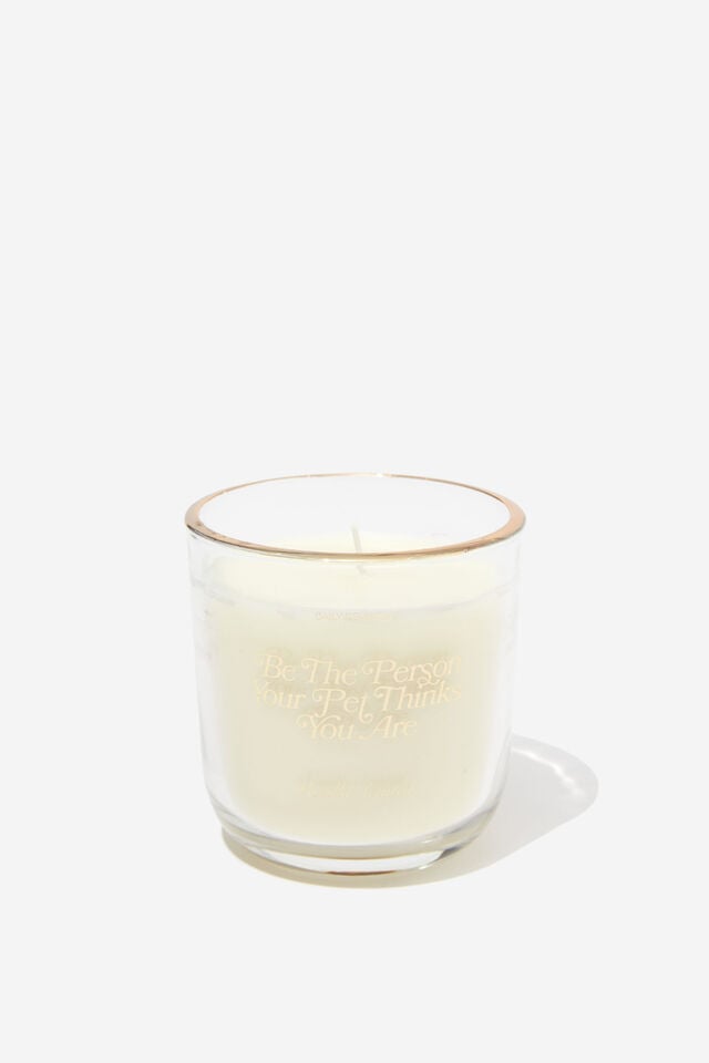 Daily Reminder Candle, WHITE/GOLD PET THINKS YOU ARE