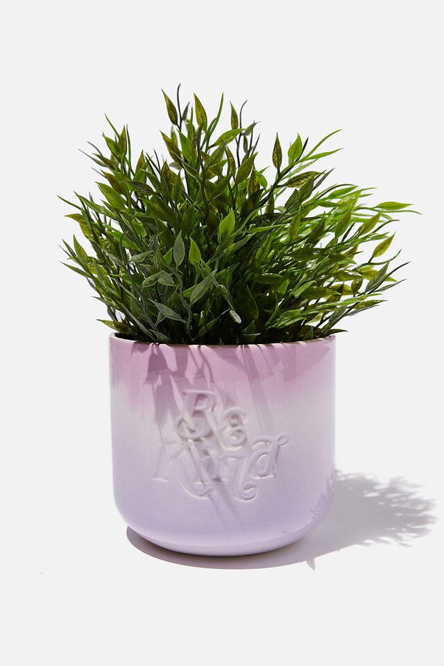 Midi Shaped Planter, BE KIND PALE LILAC OMBRE